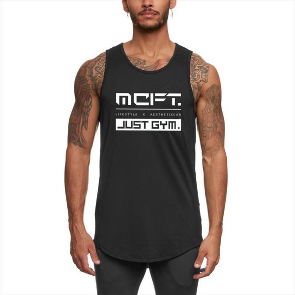

fashion gym workout summer casual sports mesh tank men clothing bodybuilding singlets sleeveless fitness quick dry vest, White;black