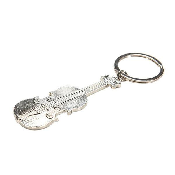 

keychains creative violin keychain classic instrument model pendant small gifts for music lovers training promotional, Silver