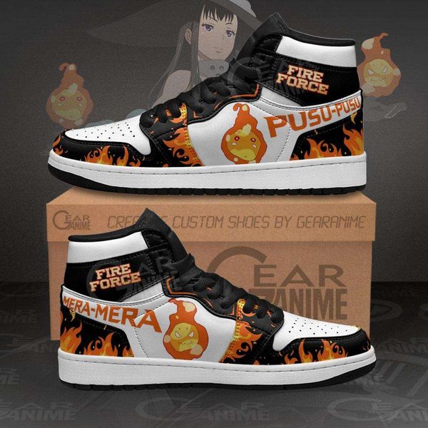 

customization fire force pusu mera sneakers custom anime shoes