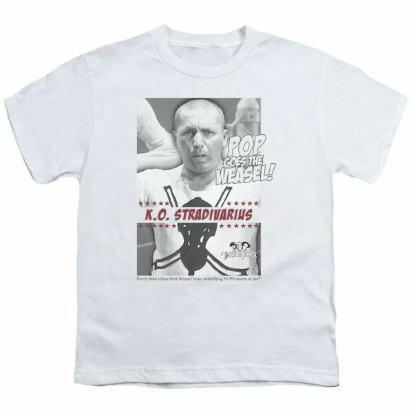 

The Three Stooges Weasel Kids Youth T Shirt Licensed Moe Comedy Tee White, White;black