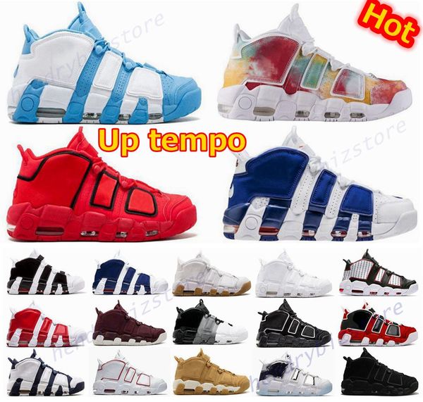 Классические мужские Uptempo University University Blue Basketball Shoes 96uk Chicago Knicks Sneakers Pinstripe Black Metallic Gold Star Eorgetown Weath Offerice Trainers US 45