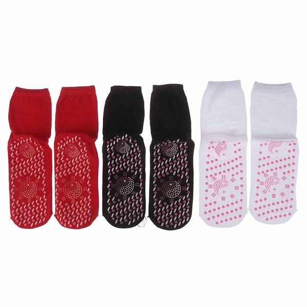 

magnetic socks warm tourmaline self heating therapy ankle pain relief sock winter ski fitness thermal sport sports, Black