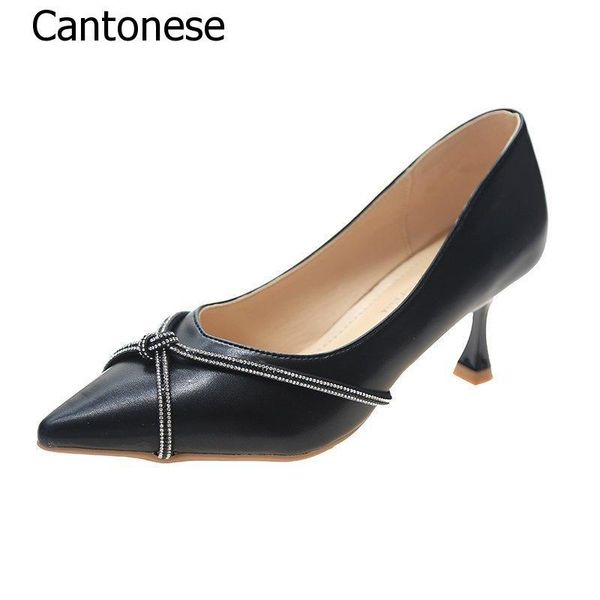 

dress shoes women high heels thin elegant lady office pointed toe shoe, Black