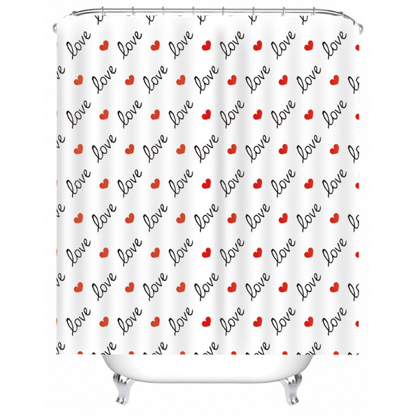 

home decor 3d curtains for bathroom love po printed waterproof shower heart drapes
