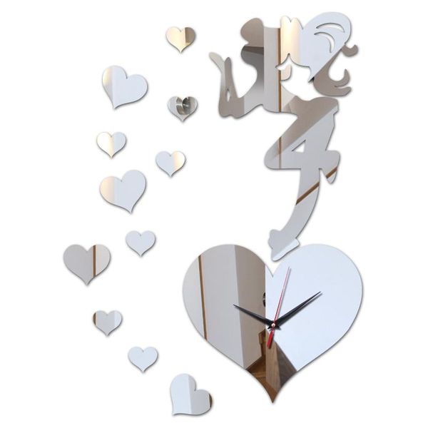 

wall clocks promotion clock modern acrylic mirror stickers quartz still life living room home decoration diy art