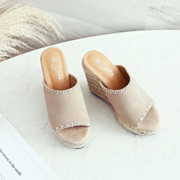 

sandals high heel super ladies 15cm wedges women outdoors summer peep toe fashion beach shoes j5ht, Black
