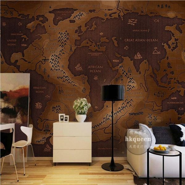 

wallpapers po wallpaper european style hand painted navigation route stereo bedroom living room mural
