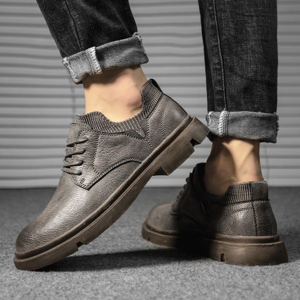 

mens shoes fall/winter new tooling casual shoes korean fashion shoes business, Black