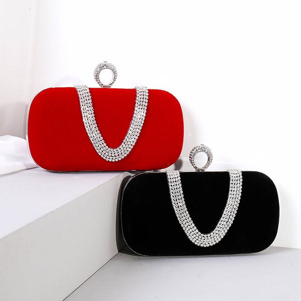 

evening bag 2021 dinner velvet diamond banquet dress hand women's