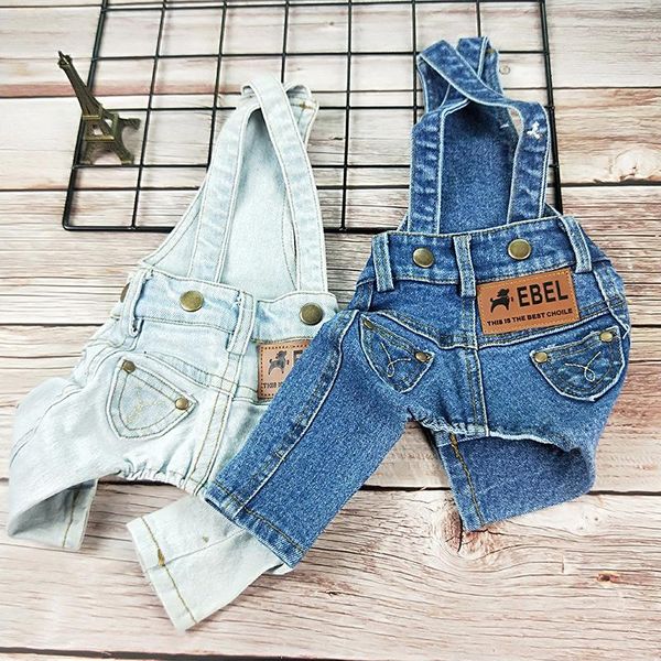

dog apparel denim overalls spring and autumn wild pet clothes pants teddy