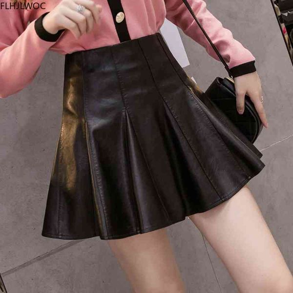 

skirts s womens fashion a line pu fake black leather skirt d0898 wkme