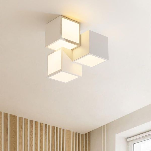 Lâmpada moderna de teto LED Creatative Combination Combinação de lustre branco suspenso para sala de estar Bedroom Cozinha Estudo luzes Luzes de luz