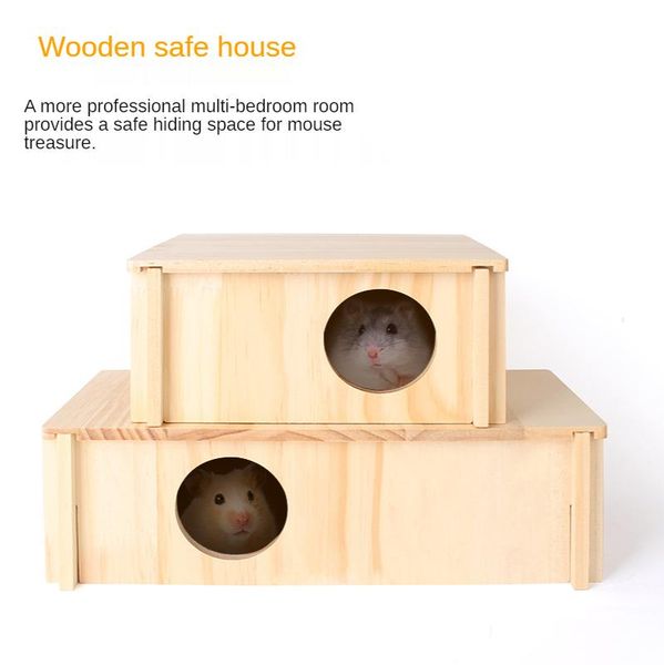 

small animal supplies hamster multi-bedroom chalet multi-compartment wooden maze golden bear shelter cage landscaping