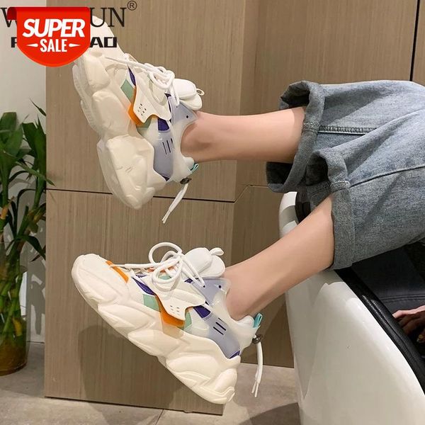 

women vulcanized shoes, fashion 2021 designer lace up thick bottom breathable outdoor walking summer comfortable,chunky sneakers #ys2g
