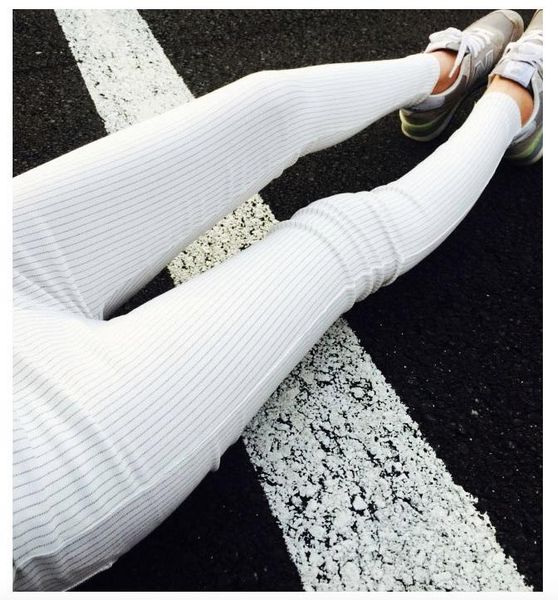 

women's pants & capris obrix skinny female striped formal slim streetwear for women, Black;white