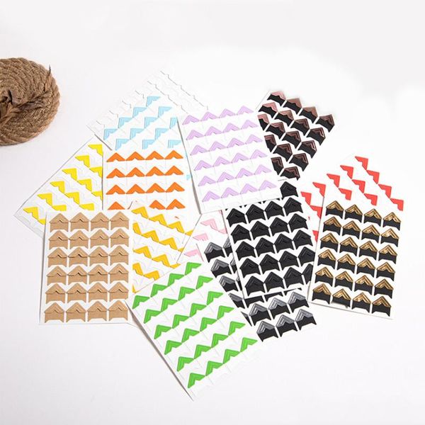 

craft tools 240pcs/10 sheets corner stickers diy vintage kraft paper po frame decoration scrapbooking paste type accessorie