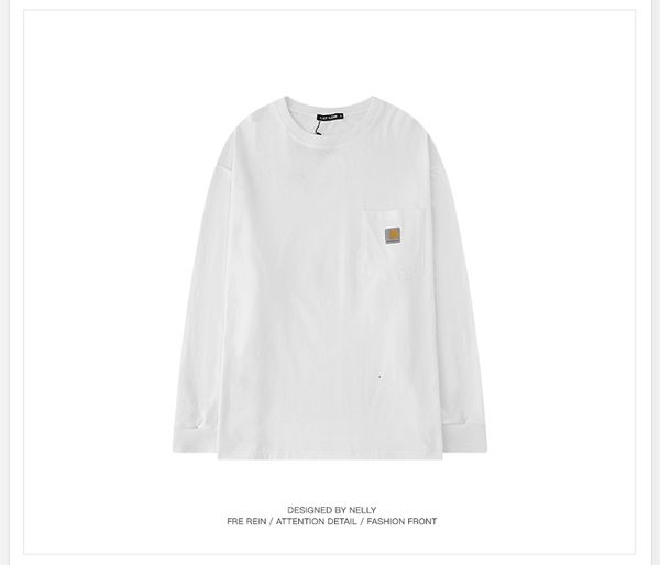 

men's t-shirts 2019 kanye's the same hip hop sweater pocket long sleeve t shirt men's round neck pullover cotton bottoming sh, White;black