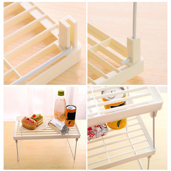 

hooks & rails 1 pcs storage rack shelf foldable holder organizer stackable kitchen bathroom cupboard fkxe