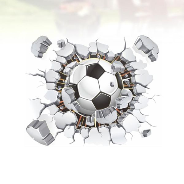 

wallpapers broken wall football 3d vivid stickers for kids rooms home decor art