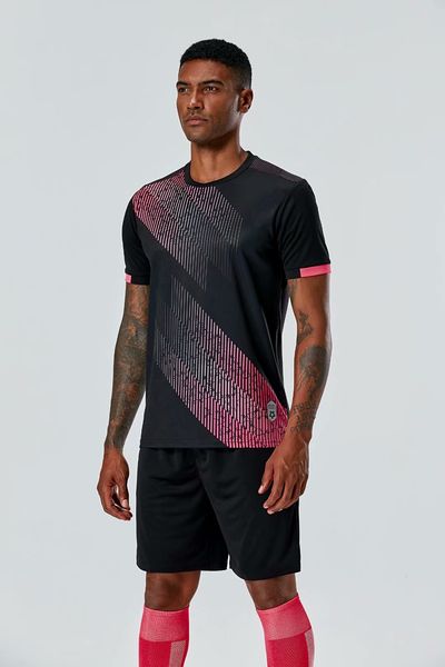 

#0128 football uniform men+kids soccer jersey printing team custom track and field sports short-sleeved shirt, Black;yellow