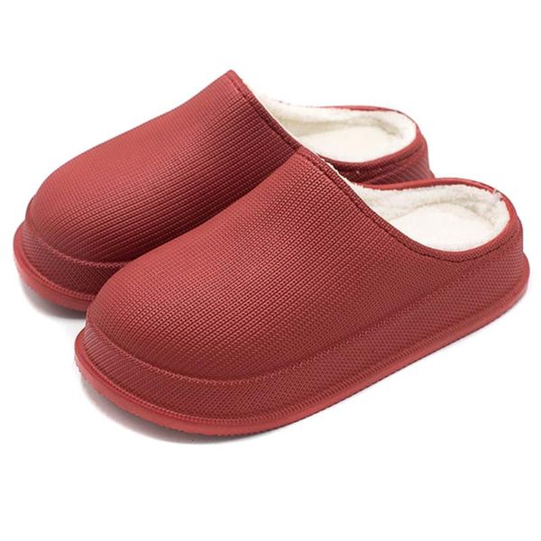 

colors women's shoes waterproof non-slip home slippers plush lining warm thick winter men women men's, Black