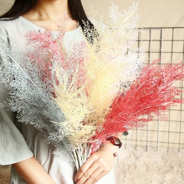 

decorative flowers & wreaths artificial pine tree simulation frost branch bouquet plastic fake plants party christmas wreath diy home weddin