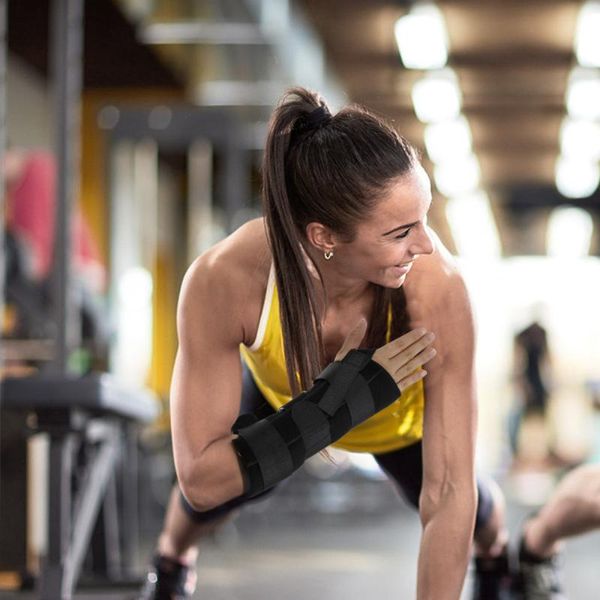 

wrist support adjustable left hand brace sprain band, Black;red