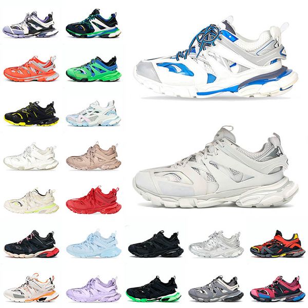 

luxury triple s 3.0 track 17fw casual shoes for women men white royal blue shiragiku brown purple cement shadow yellow gold tess s. sneakers, White;red