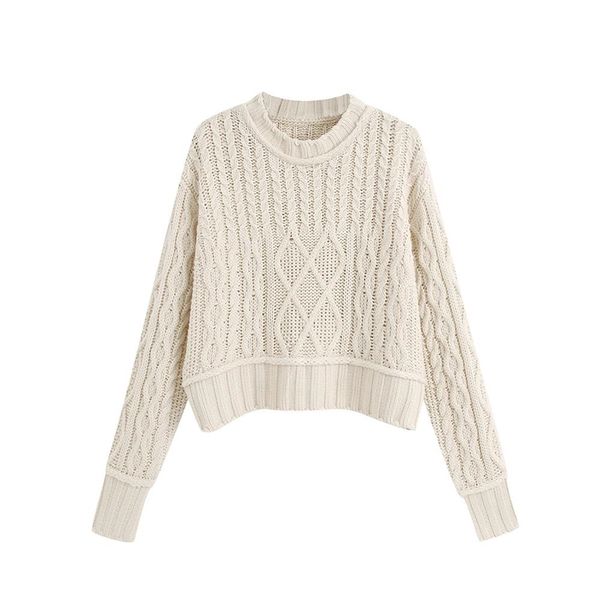 

hsa women winter sweater and pullovers o neck white knit twisted knit jumpers pullover sueteres de mujer 210430, White;black