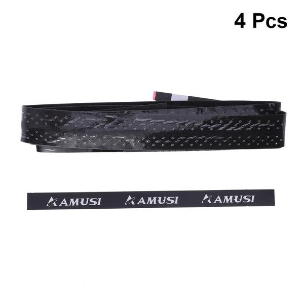 

4pcs thicken badminton sweatband punching anti-slip breathable keel hand glue sticky tennis racket fish rubber(black, Yellow;black