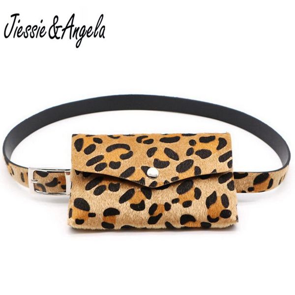 

waist bags jiessie & angela vintage lady fanny pack leopard women bag fashion belt travel wallet leather pouch