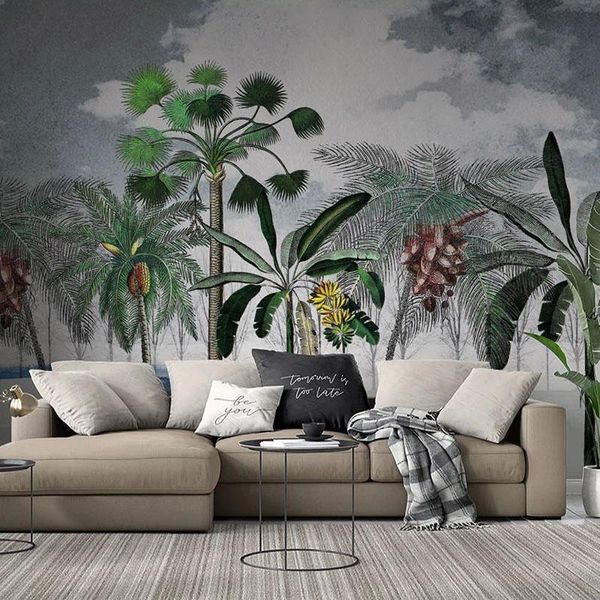 

custom po wallpaper tropical plant coconut tree modern mural papel de parede 3d bedroom living room tv backdrop papier peint wallpapers