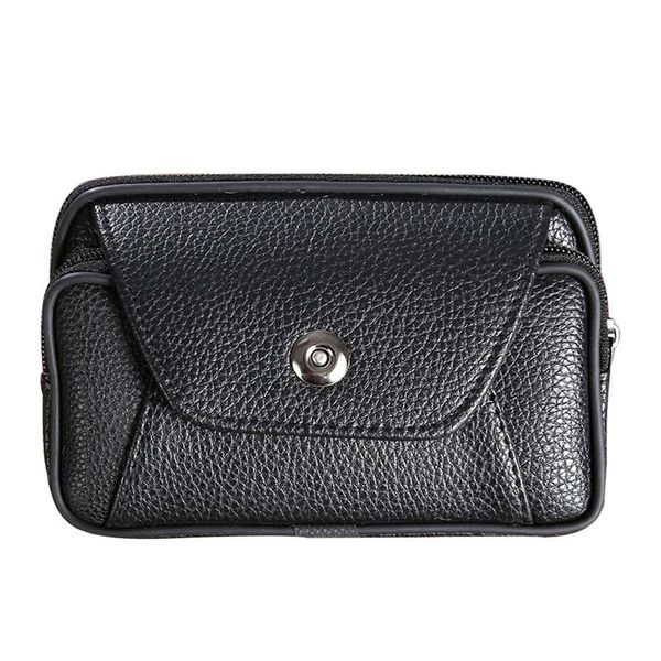 

waist bags men's leather bag zipper coin purse fanny pack belt phone wallet flap pu multifunction fashion male