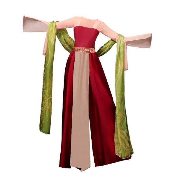

stage wear beauty pass dancing dress classical dance performance costumes female elegant tang cheoko skirt hanfu art test women, Black;red