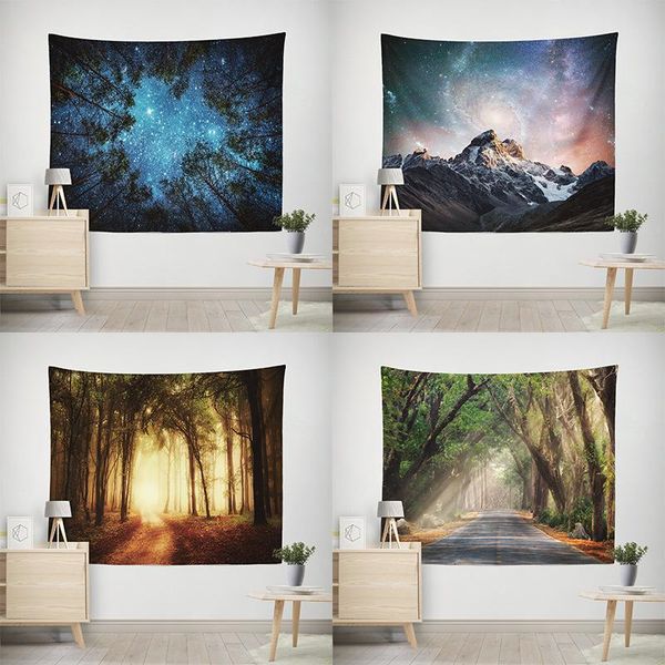 

tapestries forest series tapestry wall blanket sanding fabric dormitory artist's home decoration accessories