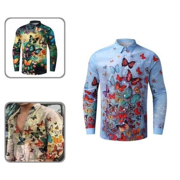 

men's casual shirts buttoned shirt all match stylish skin-friendly loose-fitting animal pattern men for daily wear, White;black