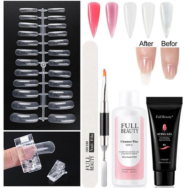 

nail polish art crystal cream extension set 15ml no paper holder quick uv potherapy glue