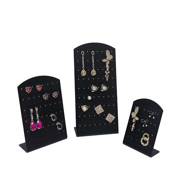 

jewelry pouches, bags black plastic l-shaped earring display rack can hold 12/24/36 pairs of earrings storage, Pink;blue