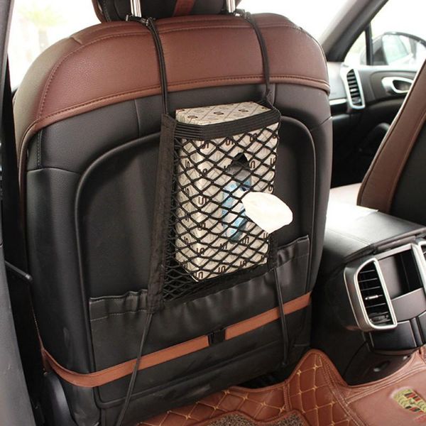

car organizer multifunctional storage bag with double-layer net on the back of seat between universal a hook