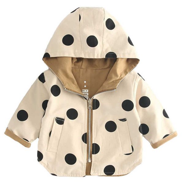 Miúdos Jaqueta Meninas Dupla Saída Outerwear para Bebê Meninos Esporte Casacos Crianças Crianças Com Capuz Primavera Bolinhas Trench Coat H0909