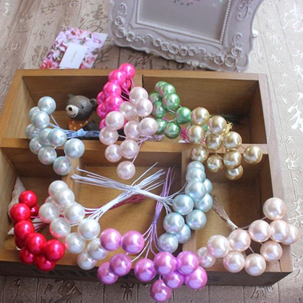 

pcs / 1.0 cm many mini fake plastic fruit berries artificial bonus cherry stamens pearl luster wedding christmas decorations decorative flow