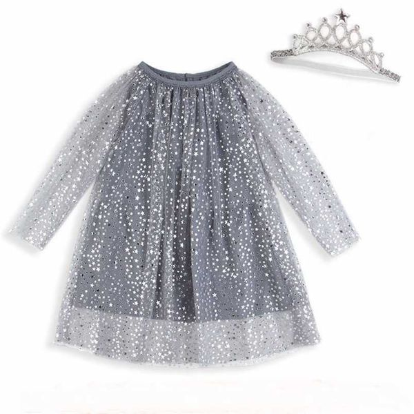 

baby birthday dress with sleeves princess costume girls tunic dress kids clothing robe fille shiny children dresses for party 211224, Red;yellow
