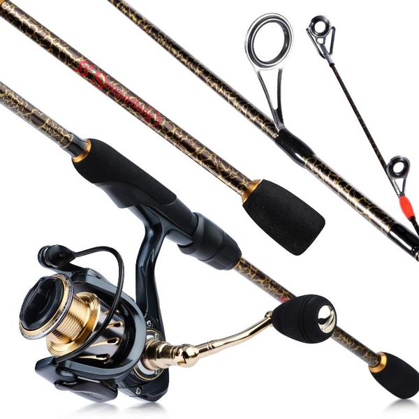 

sougayilang 1.8-2.4m fishing rod and reel combo 4 section carbon fiber with 13+1bb spinning for travel