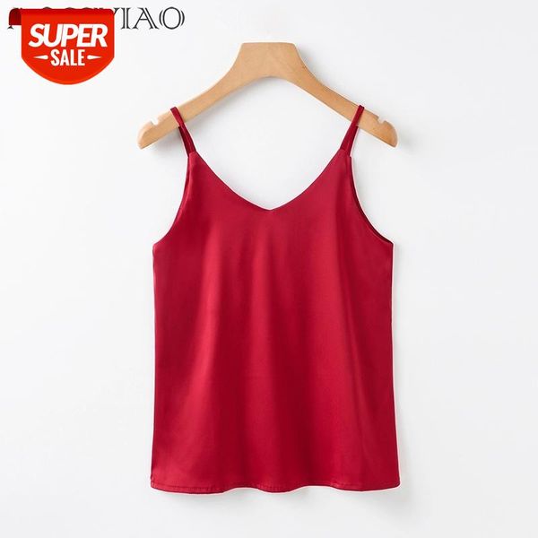 

women camis silk crop women camisole 2021 summer style sleeveless vest slim white halter tank roupas femininas #hu5i