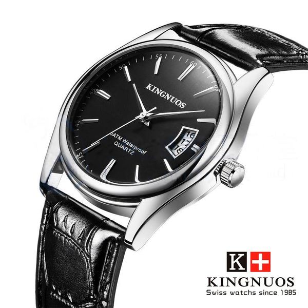 

wristwatches fashion quartz watches for men leather male business men's clock waterproof reloj hombres 2021, Slivery;brown