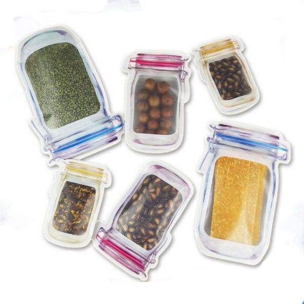 

10pcs/set reusable bottles bags nuts candy cookies bag seal fresh storage zipper sealed kitchen organizer