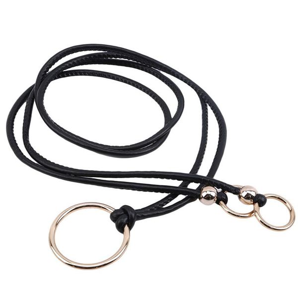 

belts boho fashion leather metal waist belt for female long chain women's 115 cm bow thin, Black;brown