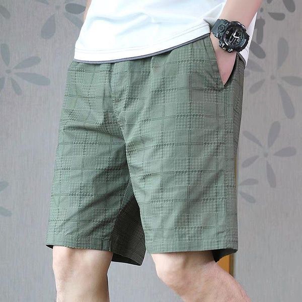 

men's shorts 2021 summer pants 5 points casual loose wear home pure cotton beach striped trend, White;black