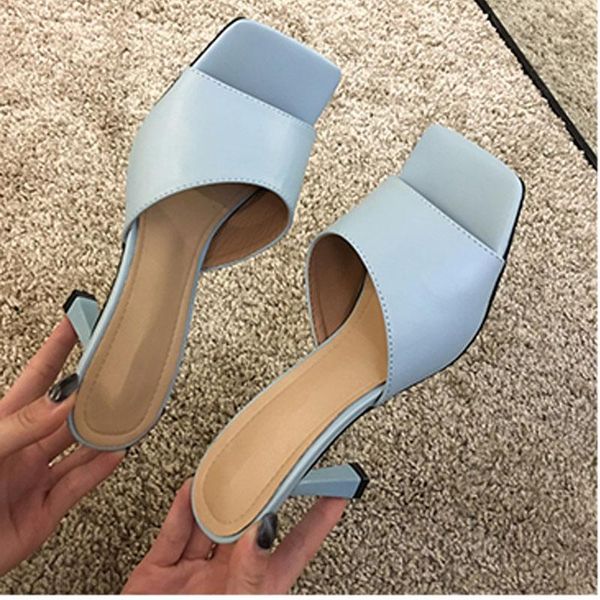 

dress shoes 2021 summer woman pumps ladies open toe thin heels sandals women super high square slippers casual pump, Black