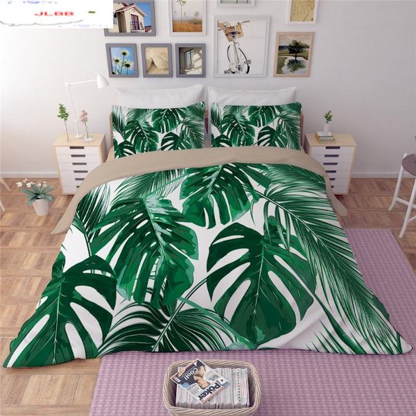 

bedding sets white green leaves plant twin  king size quilt/duvet/doona cover bed sheet pillowcase fashion bedclothes